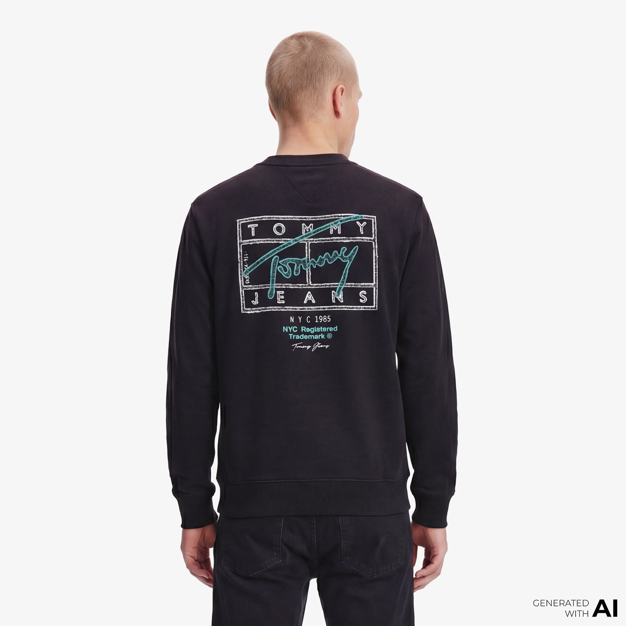 Tommy Hilfiger Signature Erkek Siyah Sweatshirt