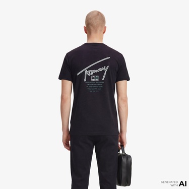  Tommy Hilfiger Signature Erkek Siyah T-Shirt