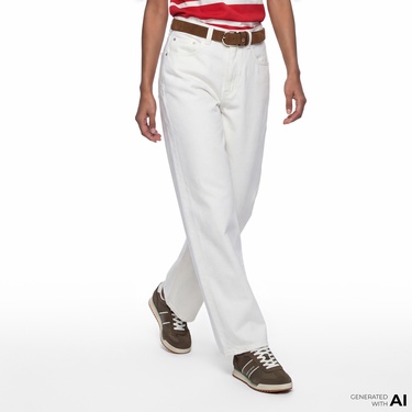  Tommy Hilfiger Ecru Kadın Mavi Jean