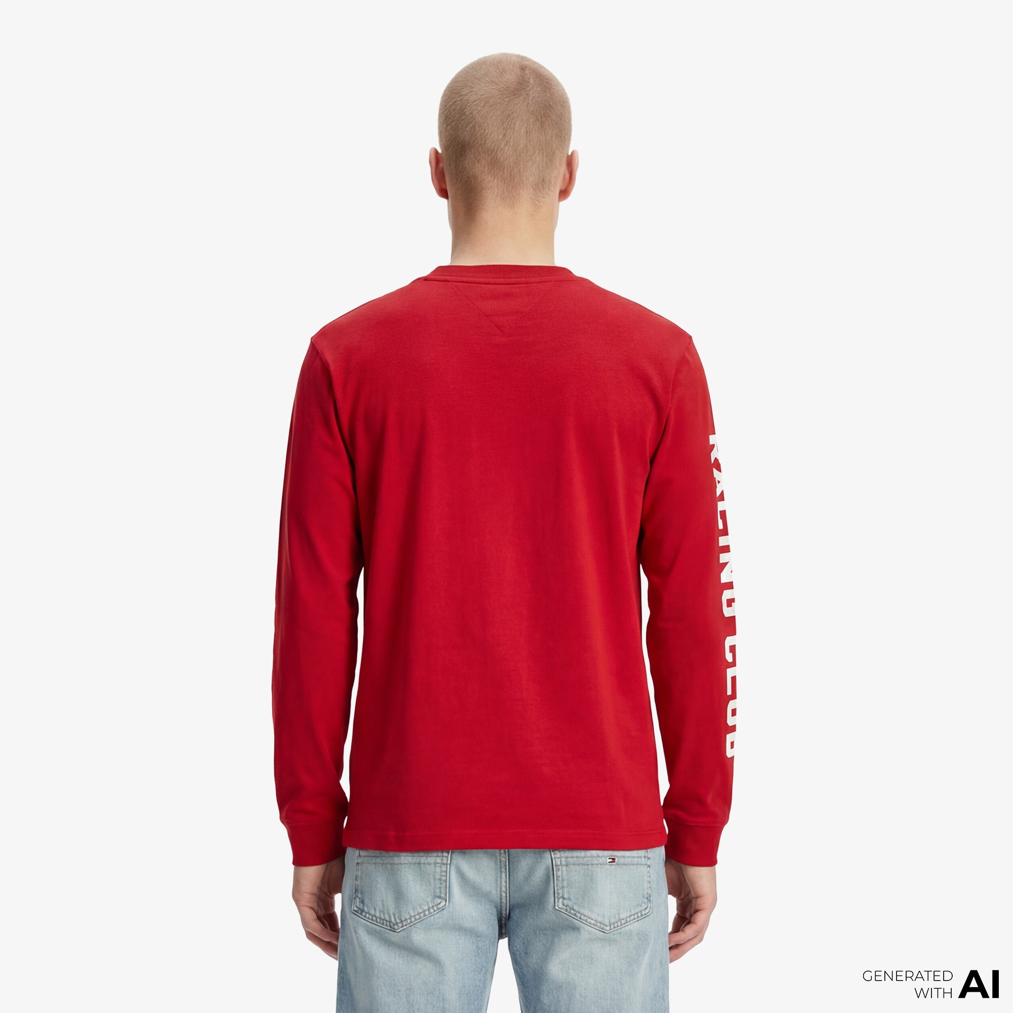 Tommy Hilfiger Moto Pack Erkek Kırmızı Uzun Kollu T-Shirt