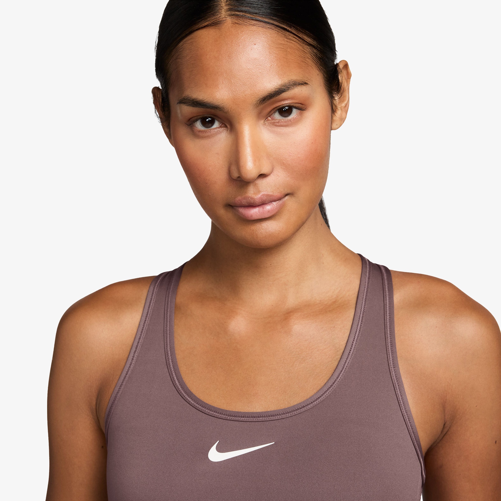 Nike Swoosh Medium Support Kadın Bordo Bra