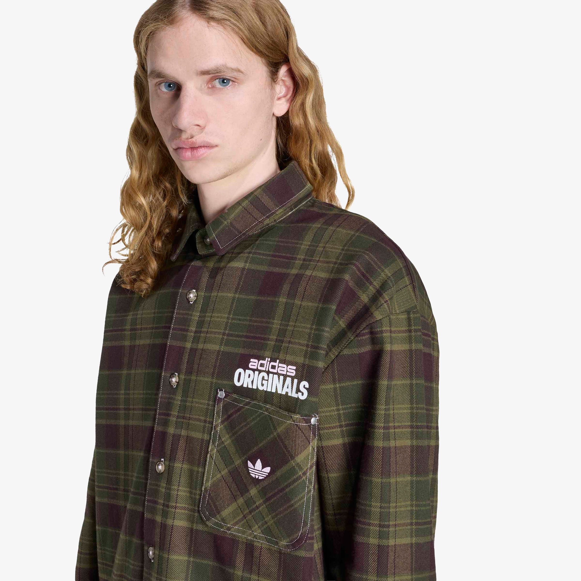 adidas Flannel Buttonup Erkek Yeşil Gömlek