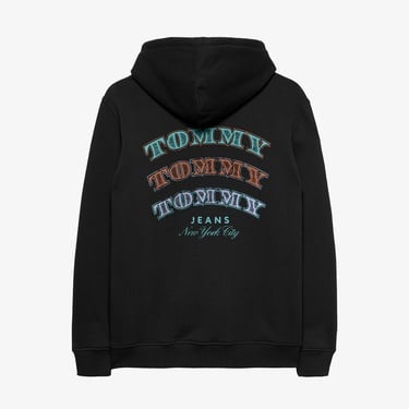  Tommy Hilfiger Jeans Reg Dollar Stack Erkek Siyah Sweatshirt