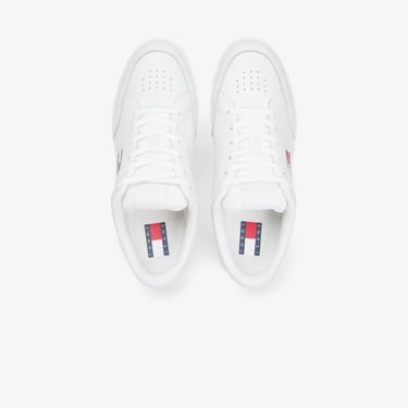  Tommy Hilfiger Jeans Cupsole Long Lace Leather Erkek Beyaz Spor Ayakkabı & Sneaker