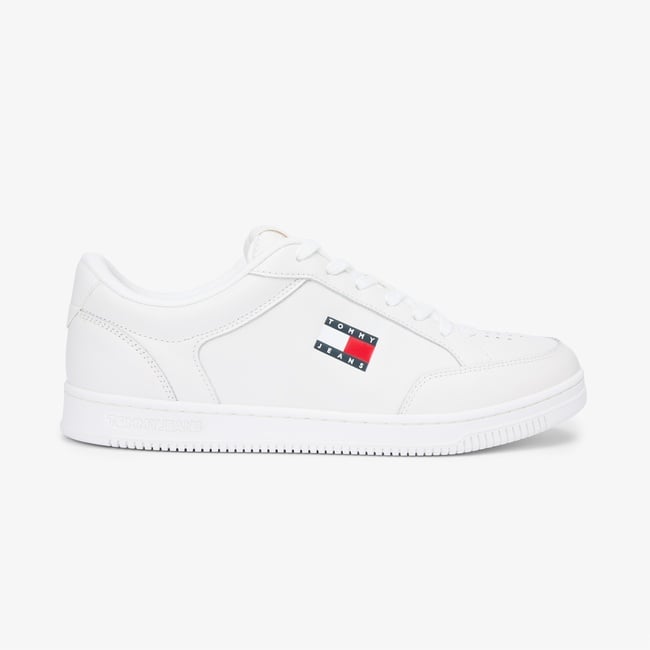  Tommy Hilfiger Jeans Cupsole Long Lace Leather Erkek Beyaz Spor Ayakkabı & Sneaker