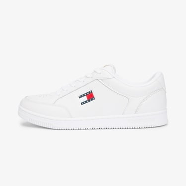  Tommy Hilfiger Jeans Cupsole Long Lace Leather Erkek Beyaz Spor Ayakkabı & Sneaker