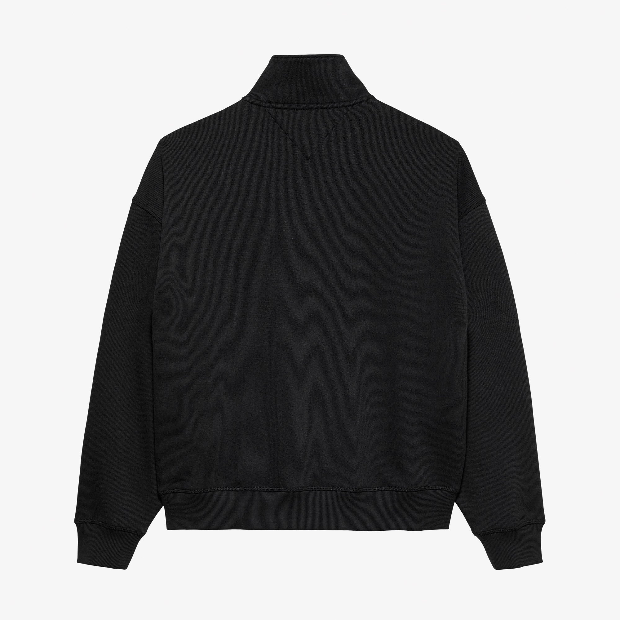 Tommy Hilfiger Jeans 90s Script Rib Fleece 1/4 Zipped Erkek Siyah Sweatshirt