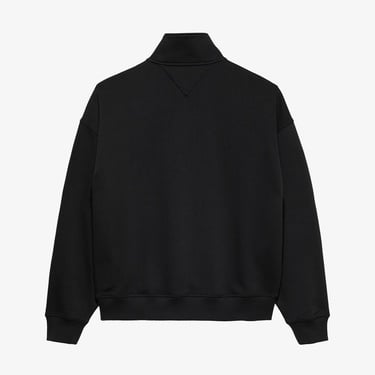  Tommy Hilfiger Jeans 90s Script Rib Fleece 1/4 Zipped Erkek Siyah Sweatshirt