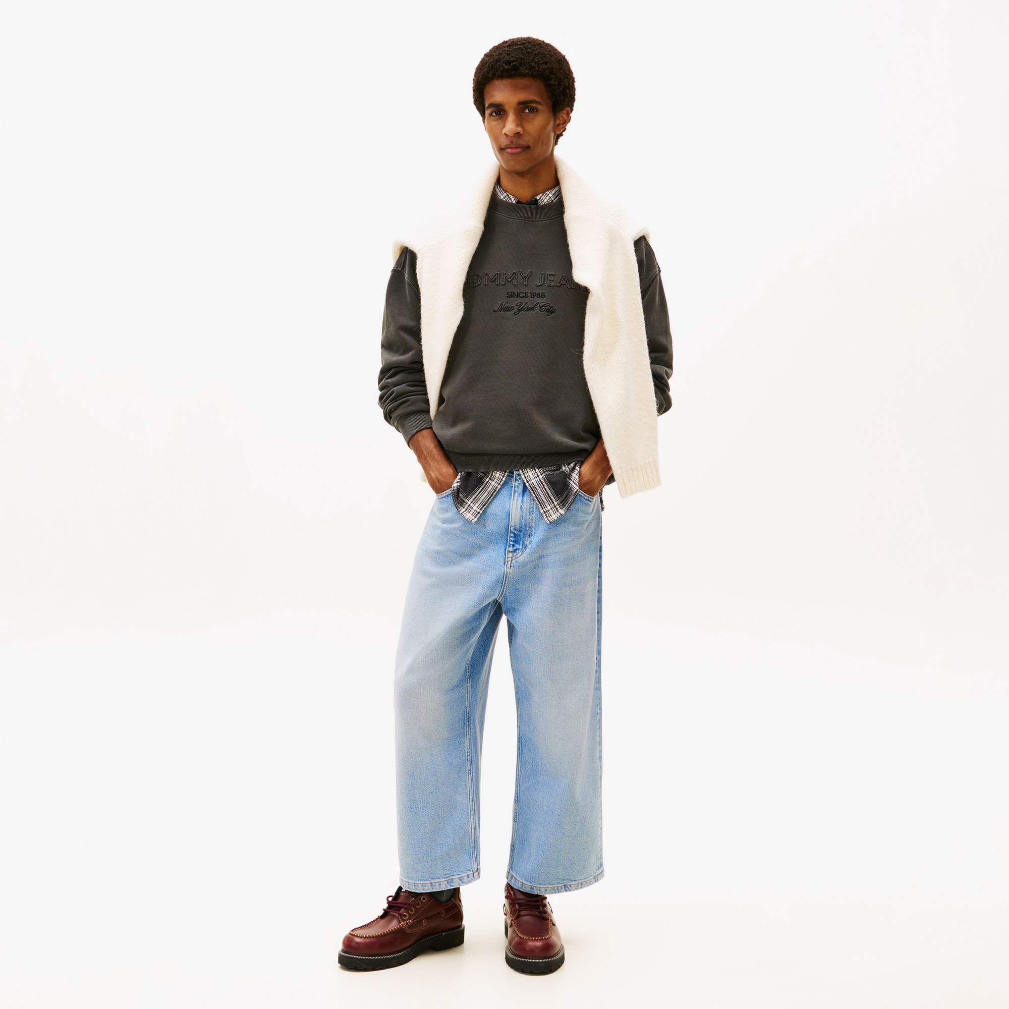 Tommy Hilfiger Jeans 90s Gmd New Classics Crew Erkek Siyah Sweatshirt