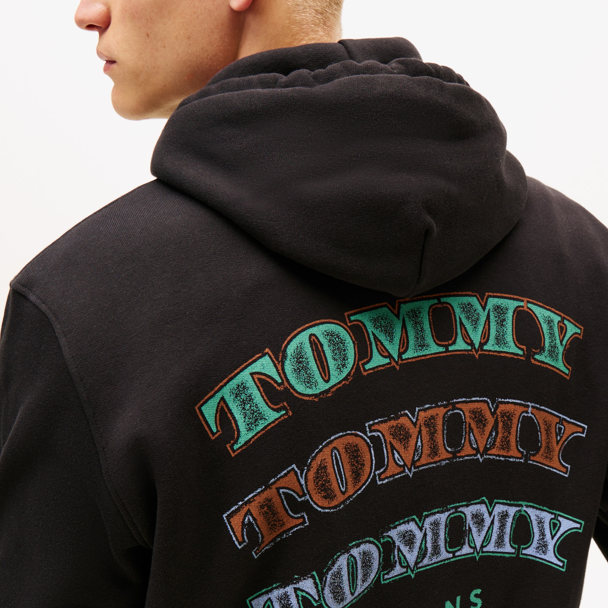 Tommy Hilfiger Jeans Reg Dollar Stack Erkek Siyah Sweatshirt