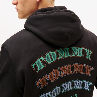  Tommy Hilfiger Jeans Reg Dollar Stack Erkek Siyah Sweatshirt