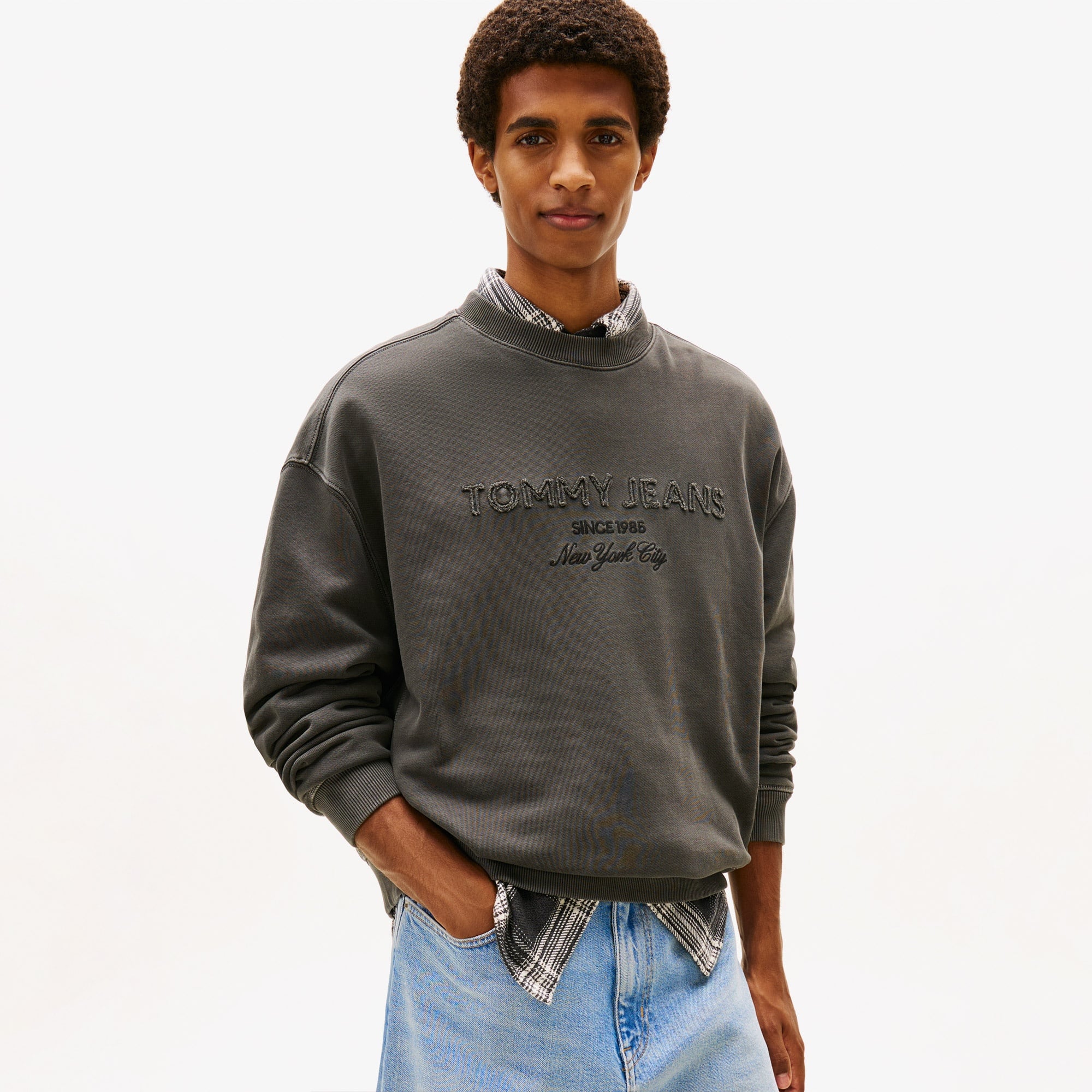 Tommy Hilfiger Jeans 90s Gmd New Classics Crew Erkek Siyah Sweatshirt