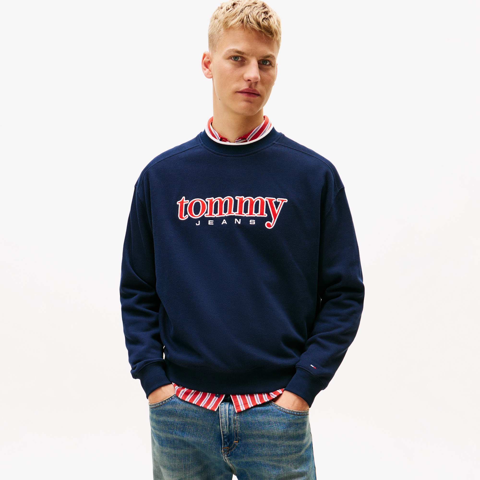 Tommy Hilfiger Dna Graphics Erkek Lacivert Sweatshirt