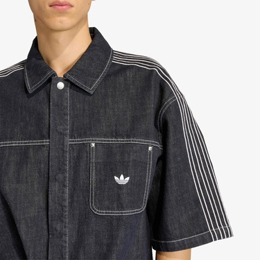  adidas Denim Button Up Erkek Mavi Gömlek