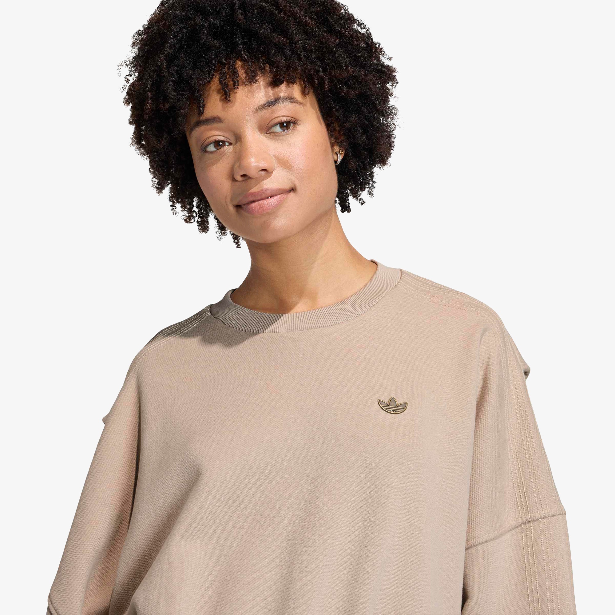 adidas P Essential Os CrKadın Bej Sweatshirt