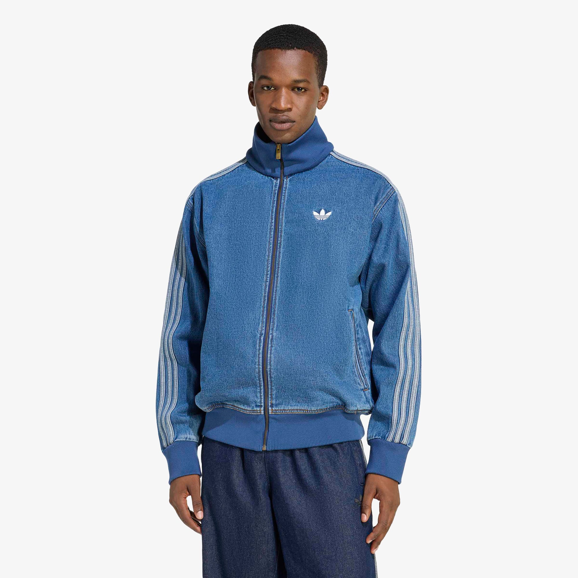  adidas Denim Firebird Erkek Mavi Ceket