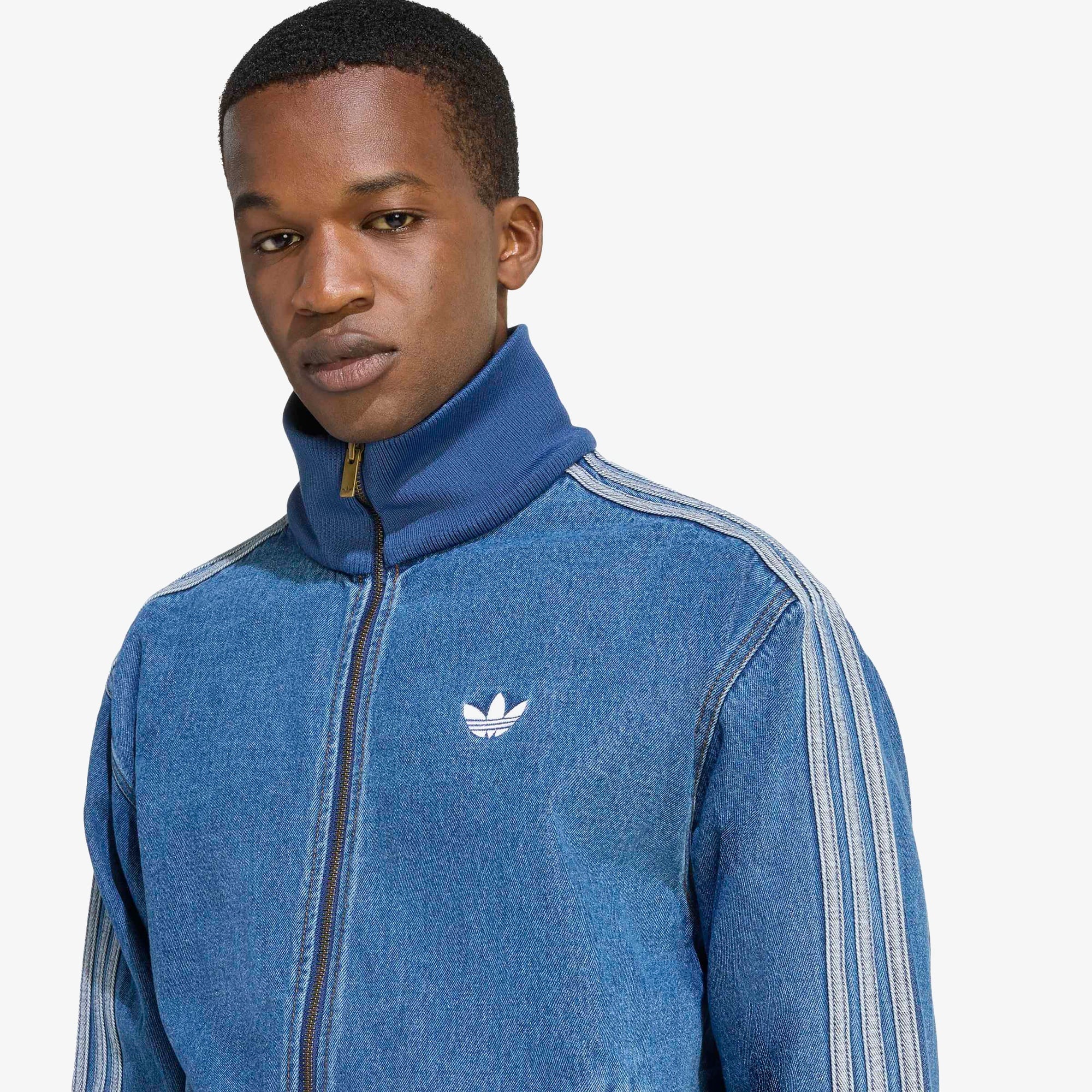 adidas Denim Firebird Erkek Mavi Ceket