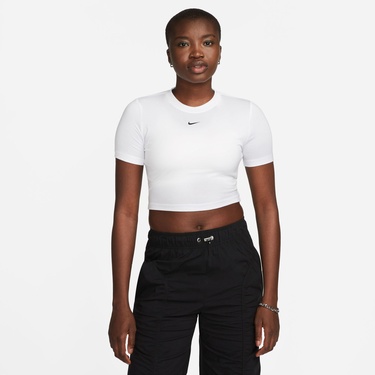  Nike Sportswear Essential Slim Crop Kadın Beyaz T-Shirt