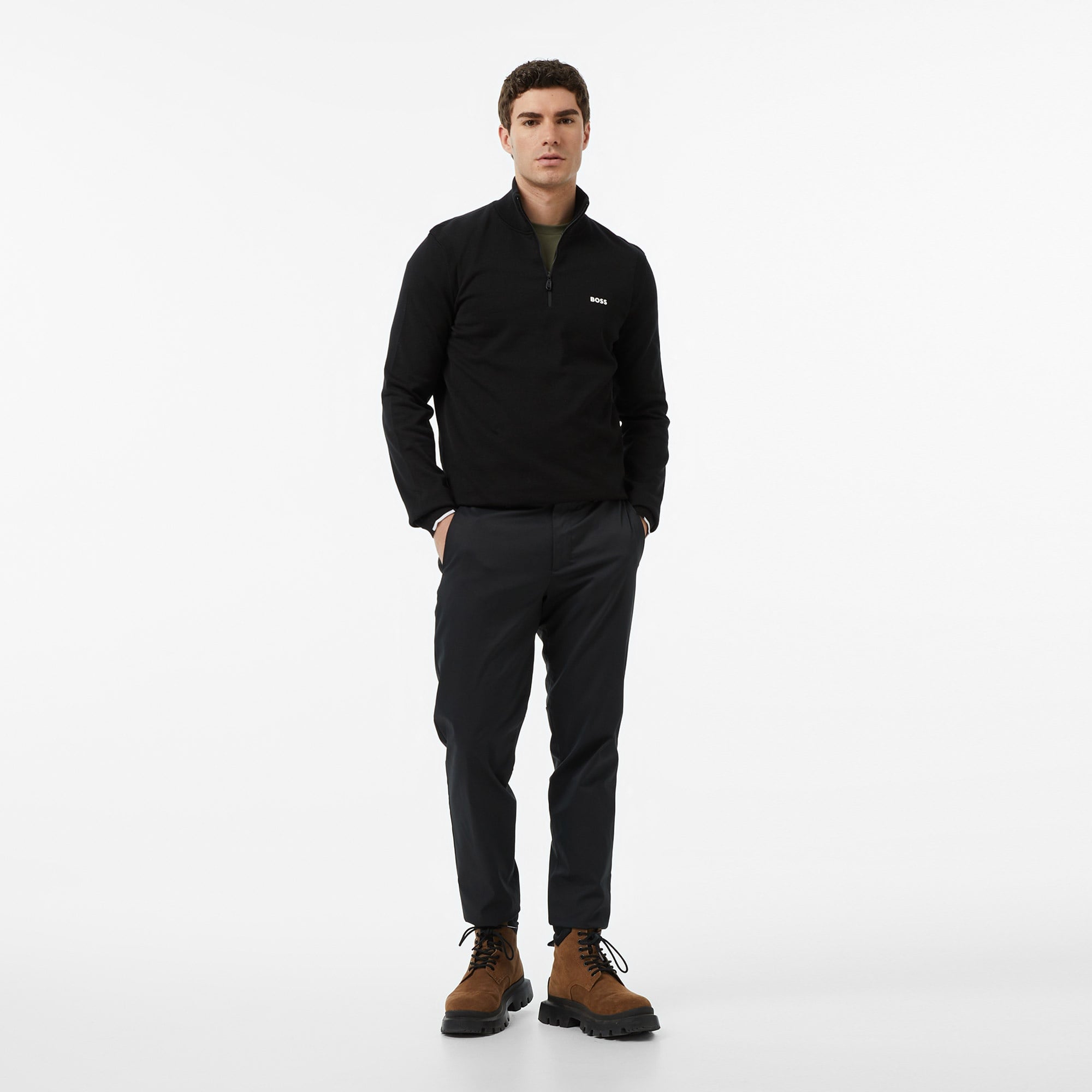 Boss Ever-X Erkek Siyah Triko