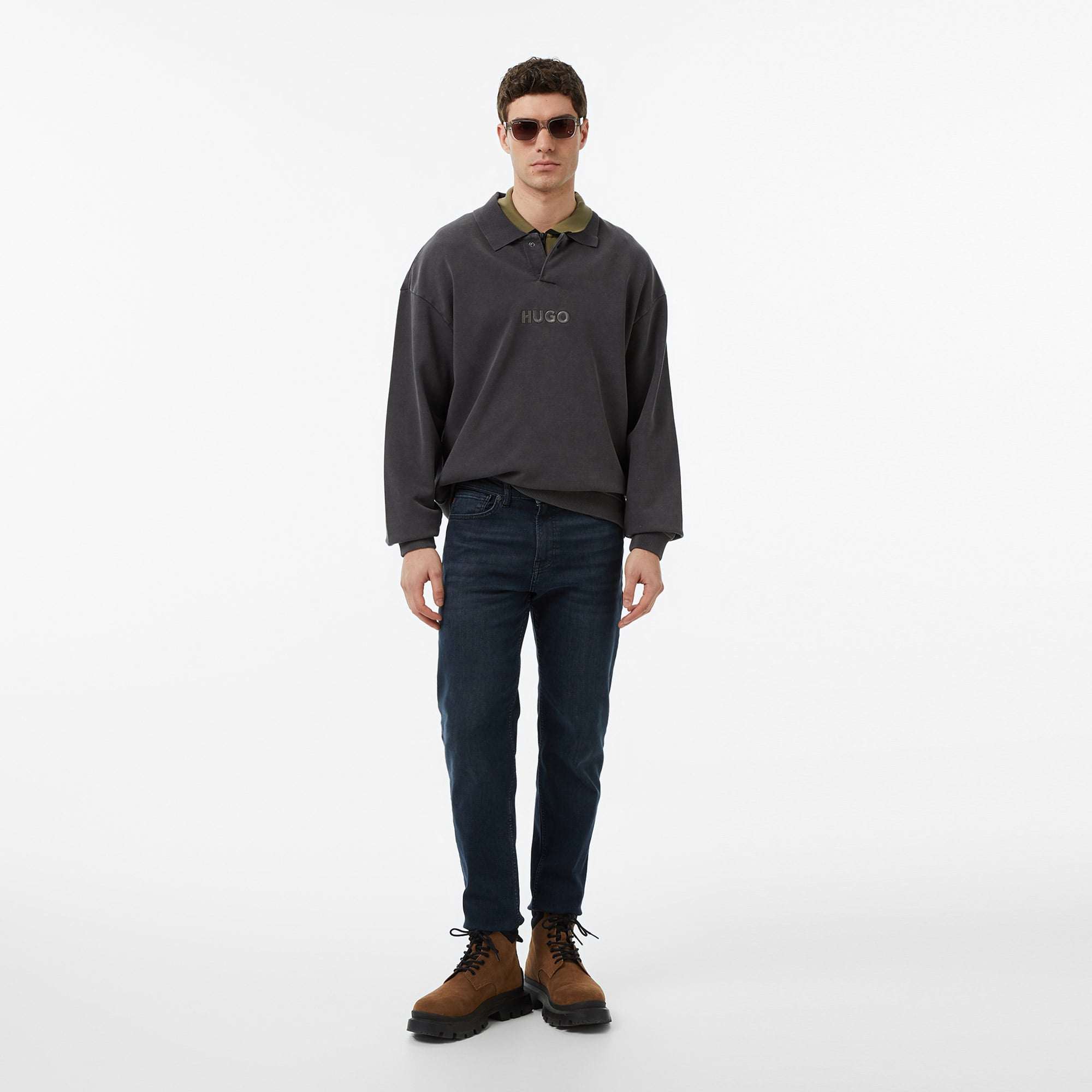  Hugo Delwy Erkek Siyah Sweatshirt