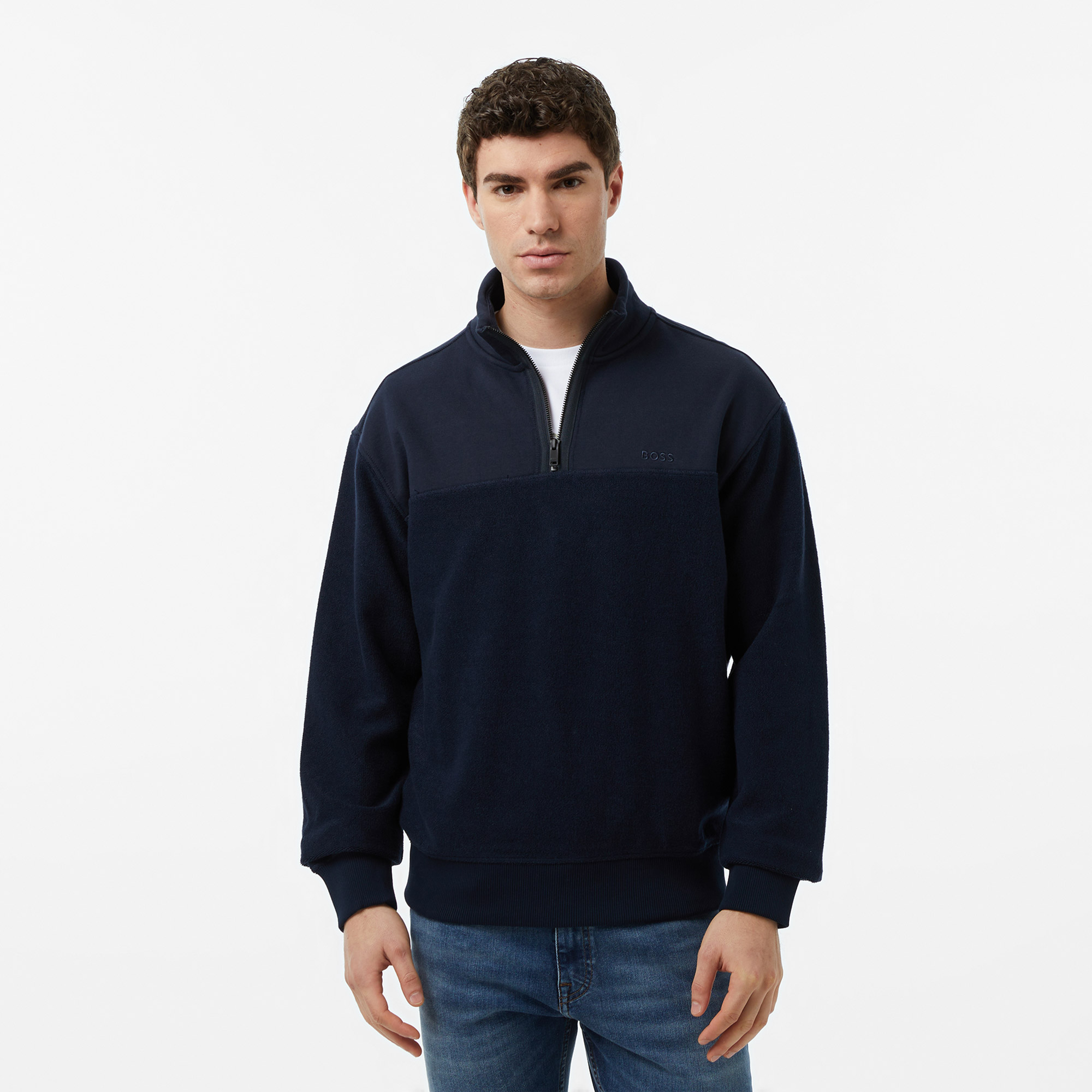  Boss Erkek Lacivert Sweatshirt