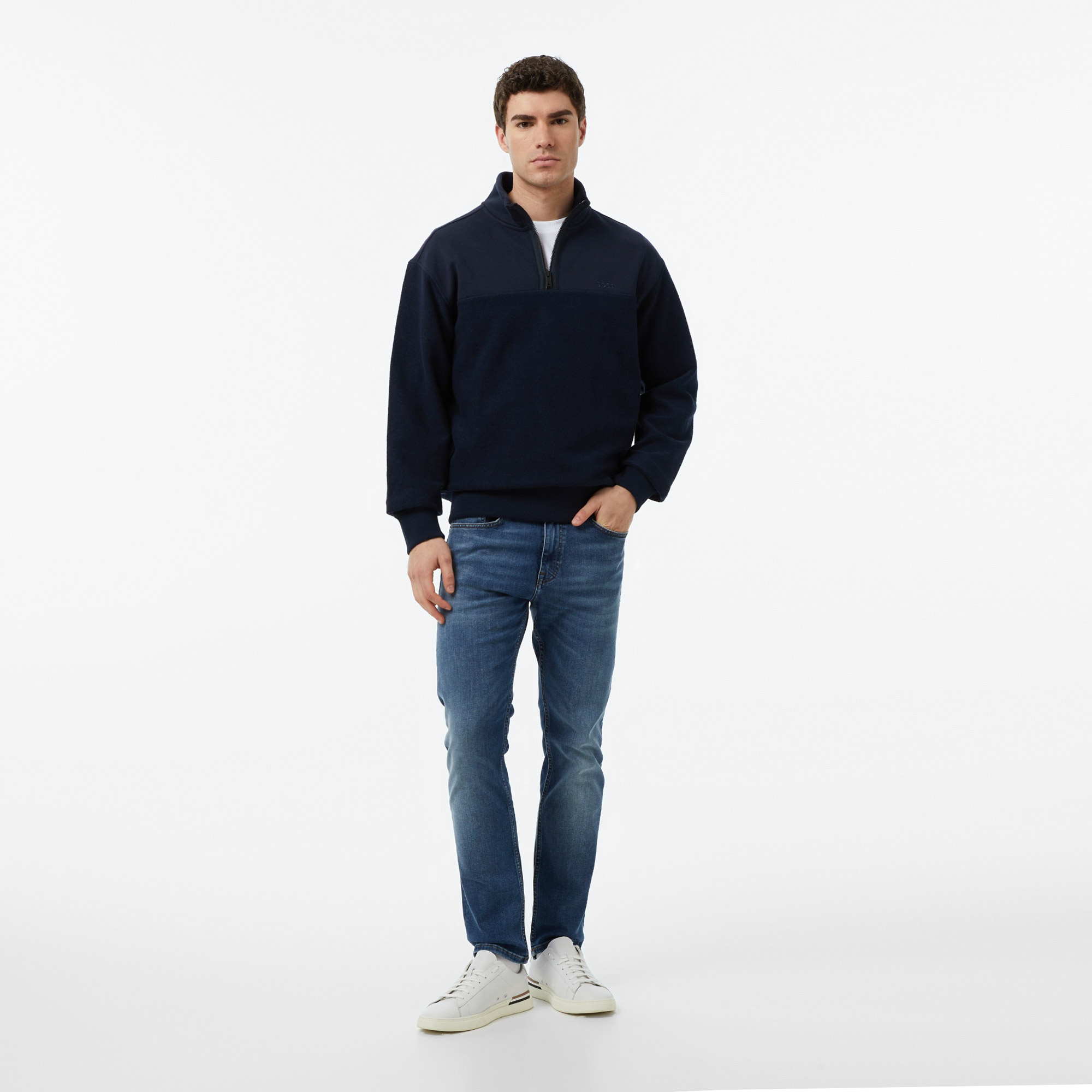 Boss Erkek Lacivert Sweatshirt