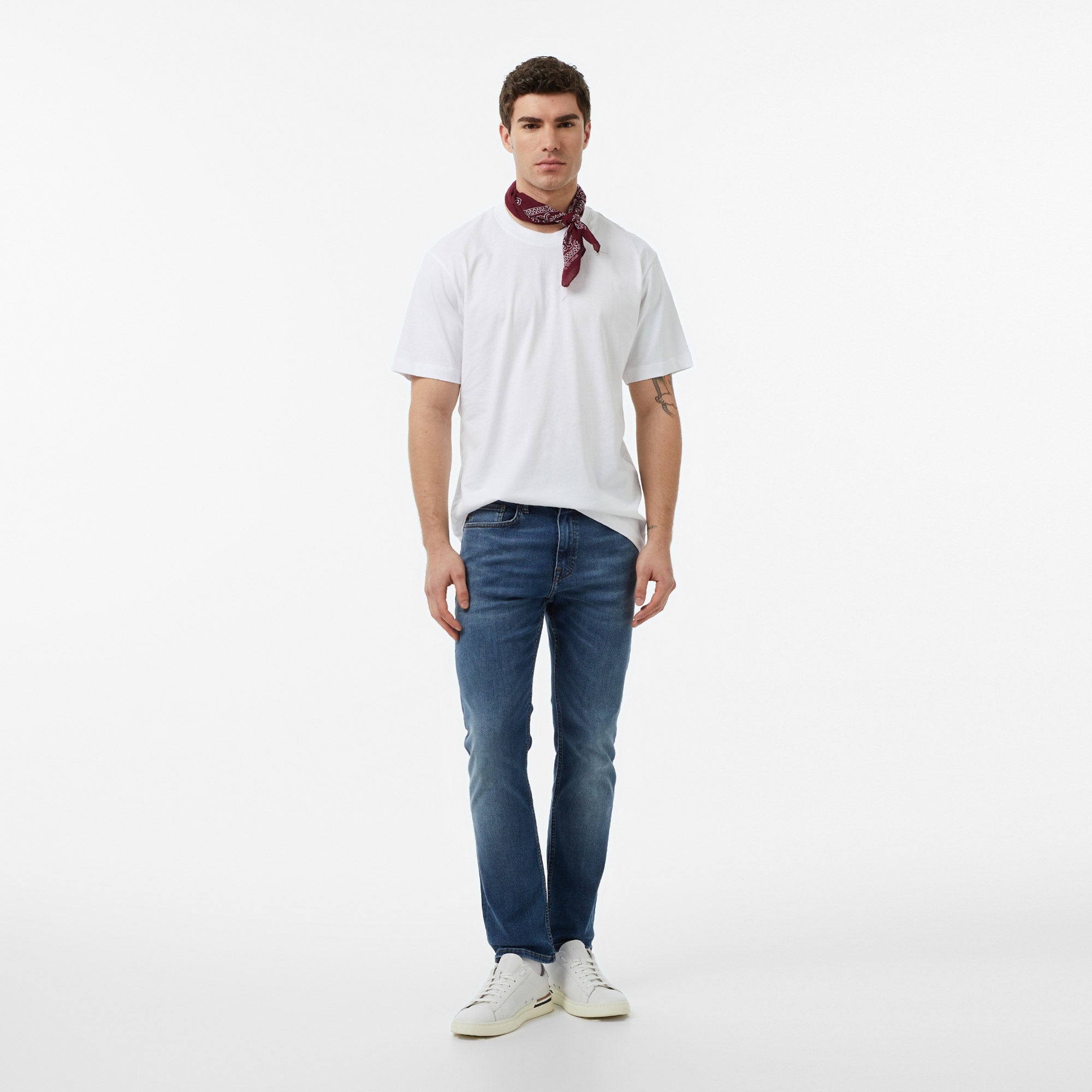 FashFed Baskısız Unisex Beyaz T-Shirt