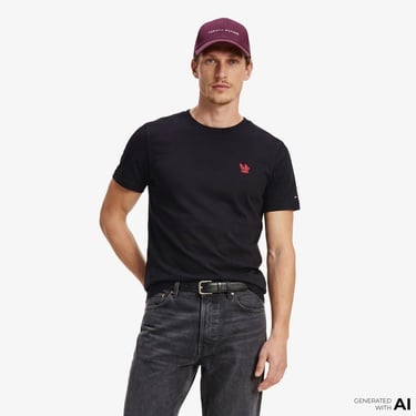  Tommy Hilfiger Moto Pack Erkek Siyah T-Shirt