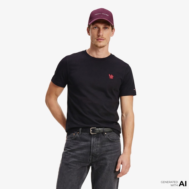  Tommy Hilfiger Moto Pack Erkek Siyah T-Shirt