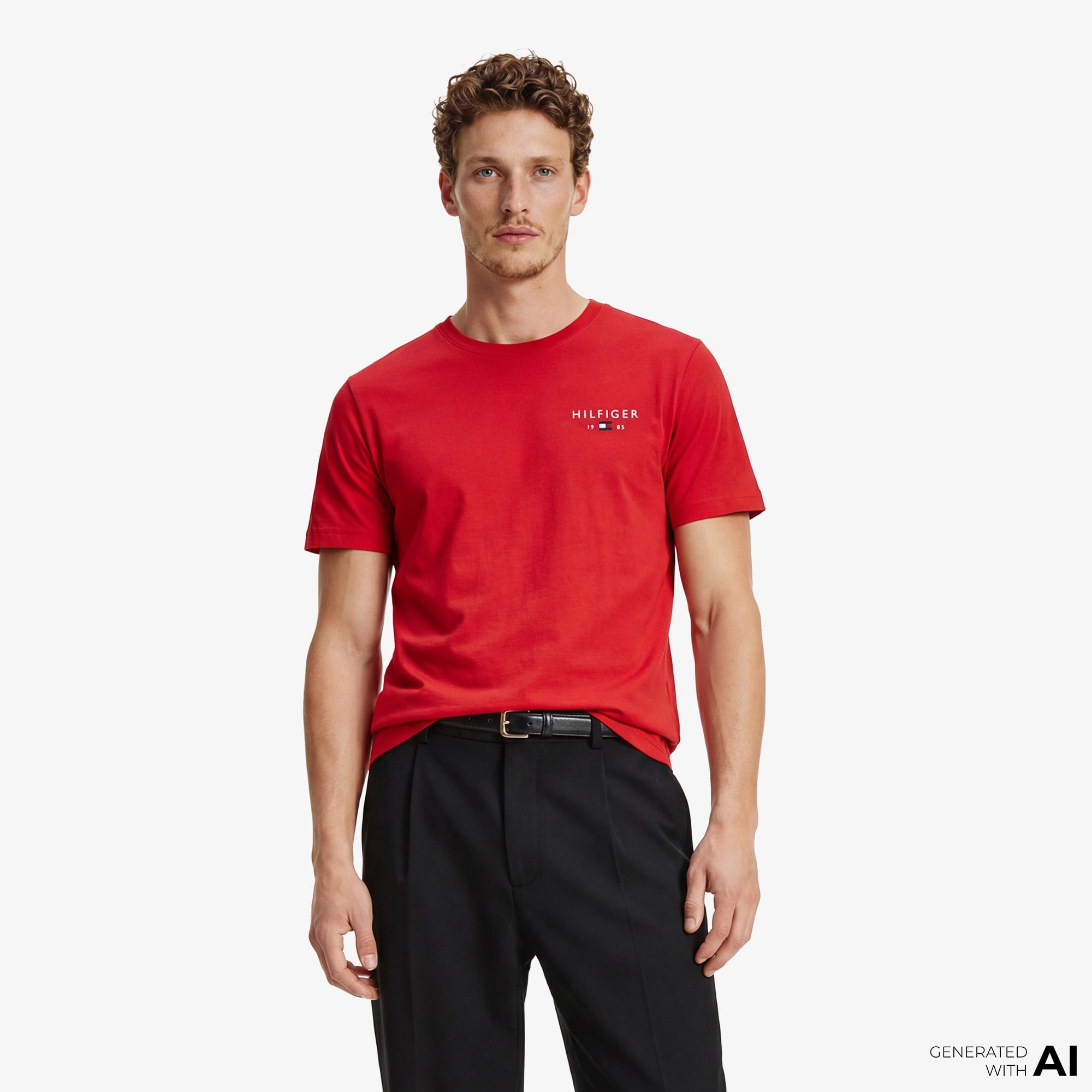 Tommy Hilfiger Brand Love Graphic Erkek Kırmızı T-Shirt