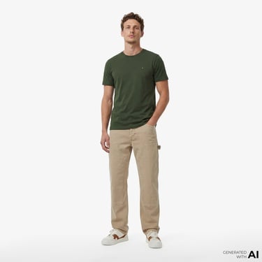  Tommy Hilfiger Core Essentials Erkek Yeşil T-Shirt