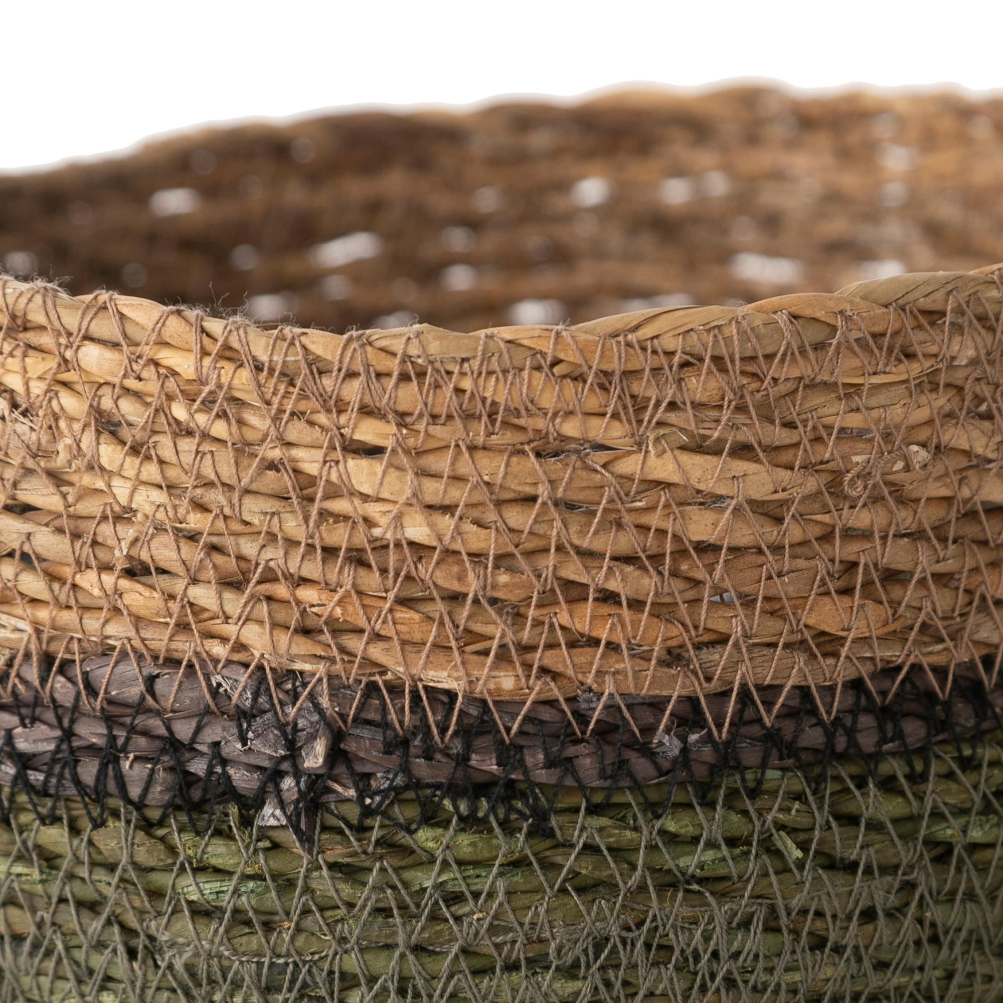 YEŞİL NATÜREL YUVARLAK DÜZ SEPET S 18 CM