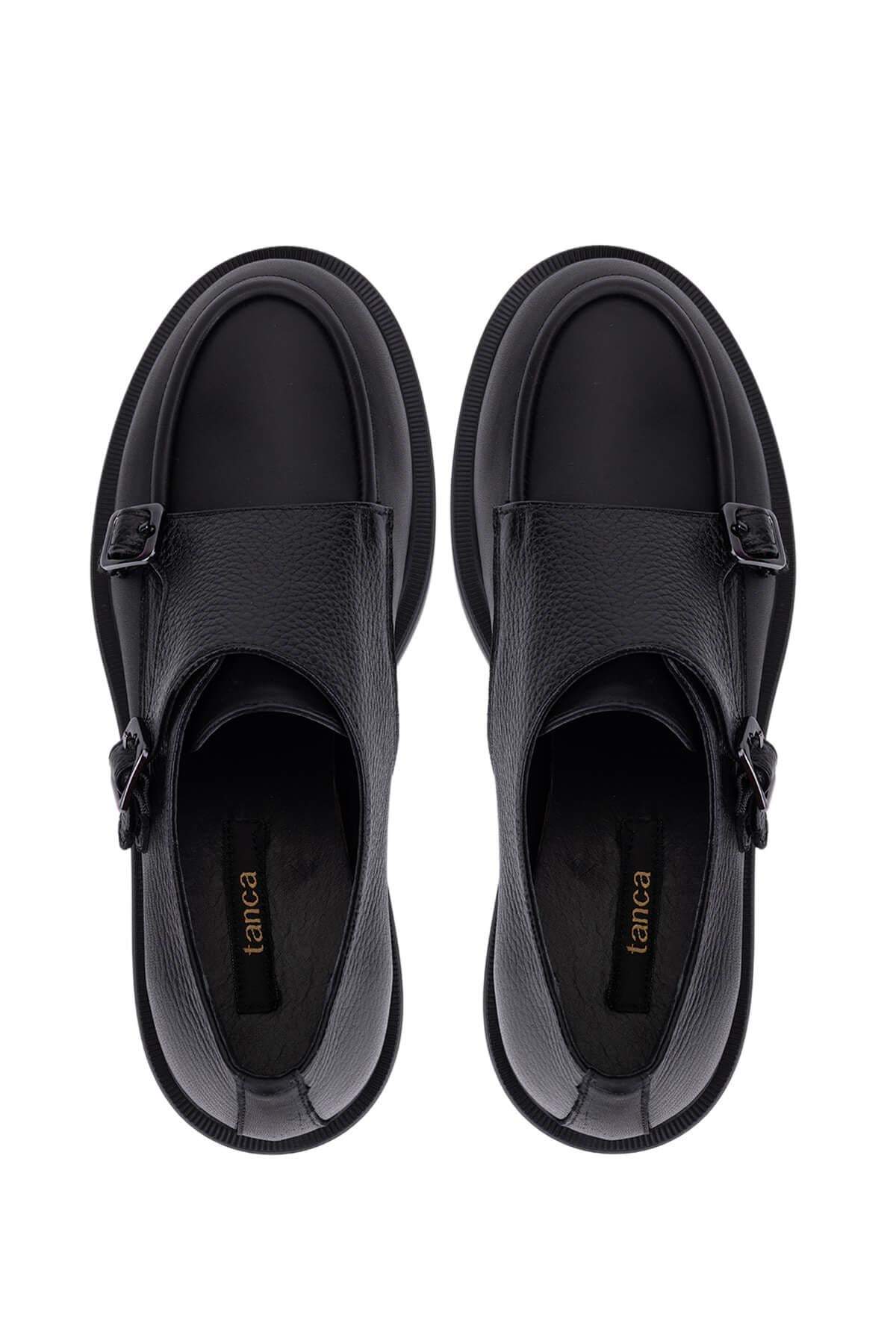 Tamer Tanca Kadın Hakiki Deri Siyah Casual Ayakkabı