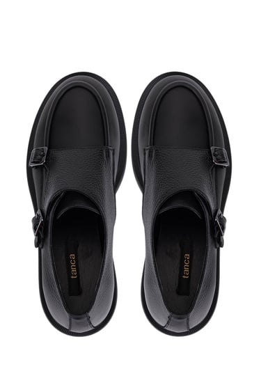  Tamer Tanca Kadın Hakiki Deri Siyah Casual Ayakkabı
