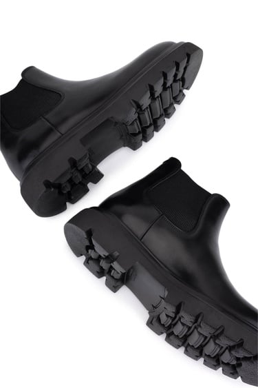  Tamer Tanca Erkek Hakiki Deri Siyah Casual Bot