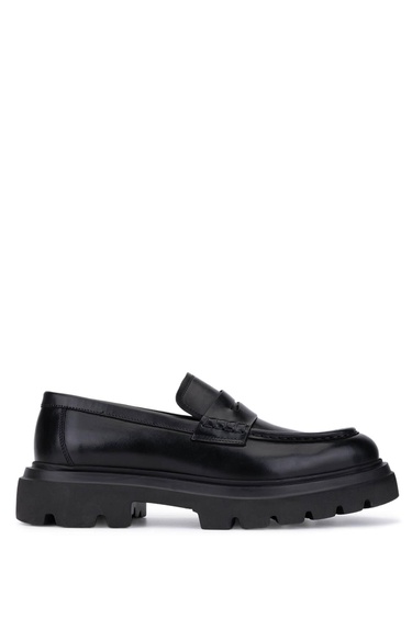  Tamer Tanca Erkek Hakiki Deri Siyah Casual Ayakkabı