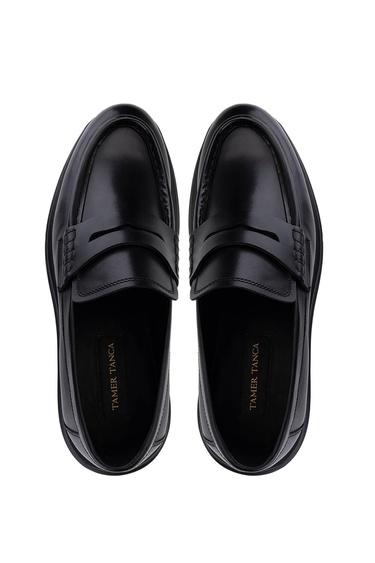  Tamer Tanca Erkek Hakiki Deri Siyah Casual Ayakkabı