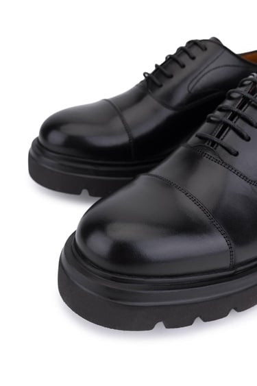  Tamer Tanca Erkek Hakiki Deri Siyah Klasik Ayakkabı