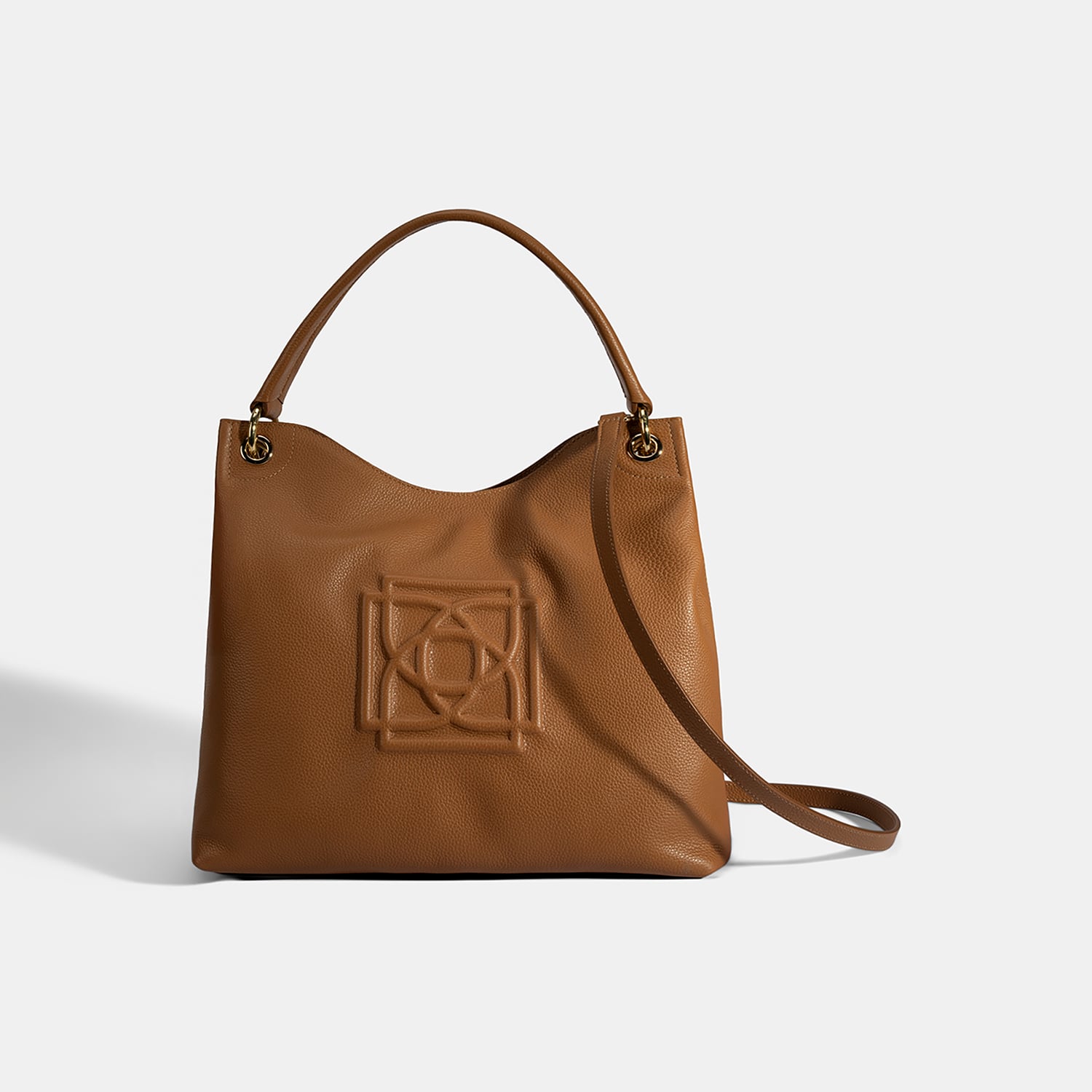 Kadın Yeşil Logo Baskılı Deri Omuz Çantası