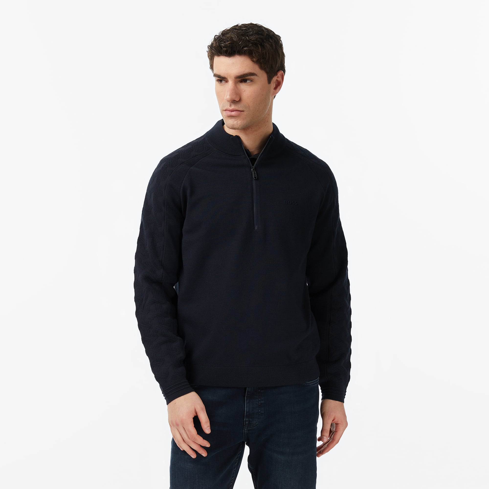 Boss Mirror Erkek Lacivert Triko