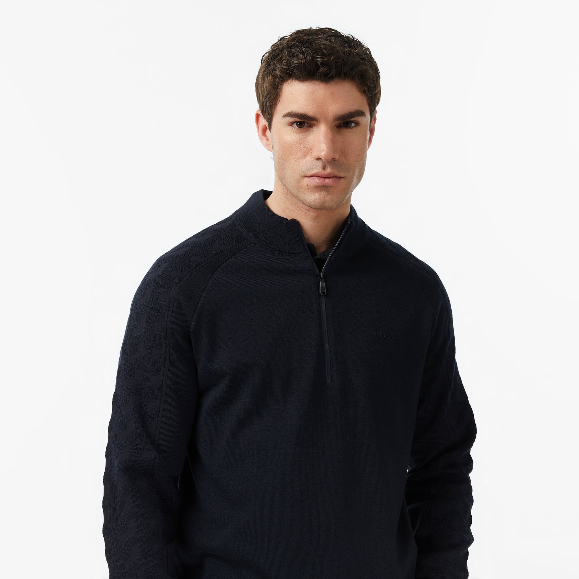 Boss Mirror Erkek Lacivert Triko