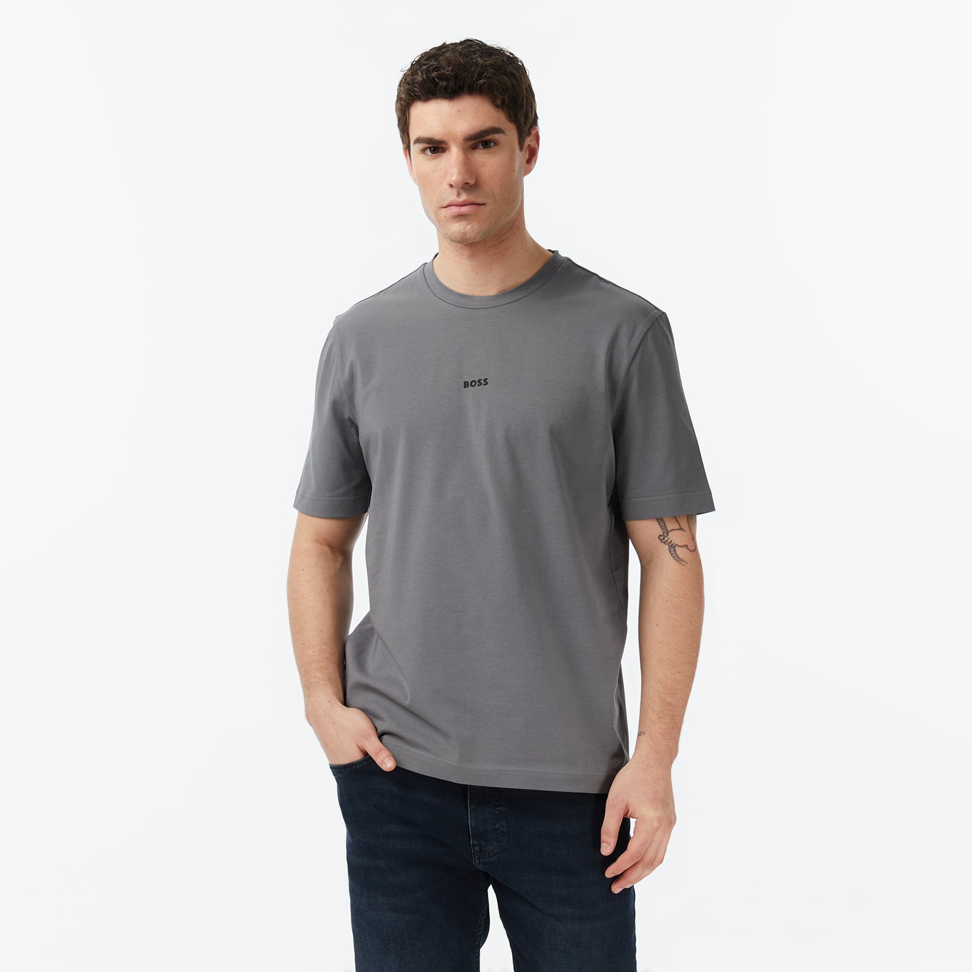  Boss Erkek Gri T-Shirt
