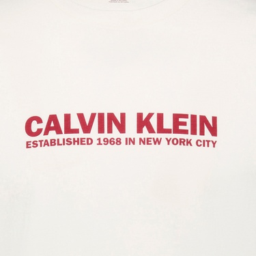  Calvin Klein 30S Grap Erkek Beyaz T-Shirt