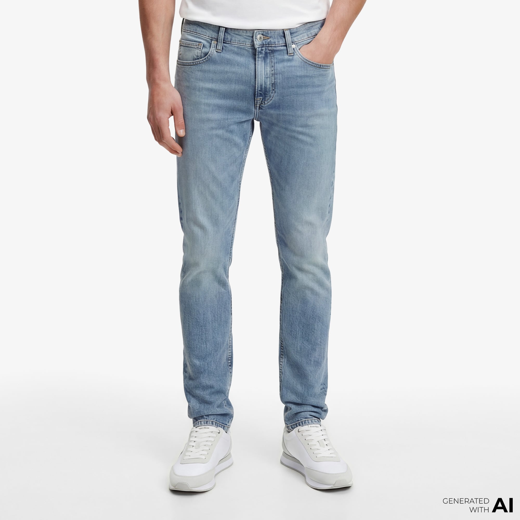  Calvin Klein Slim Taper Dispatcher Erkek Mavi Jean