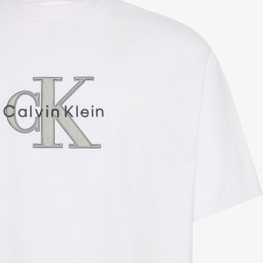  Calvin Klein Tricolor Monologo Graphic Erkek Beyaz T-Shirt