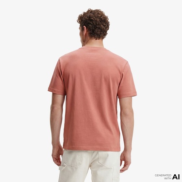  Calvin Klein 20S College Graphic Erkek Kahverengi T-Shirt