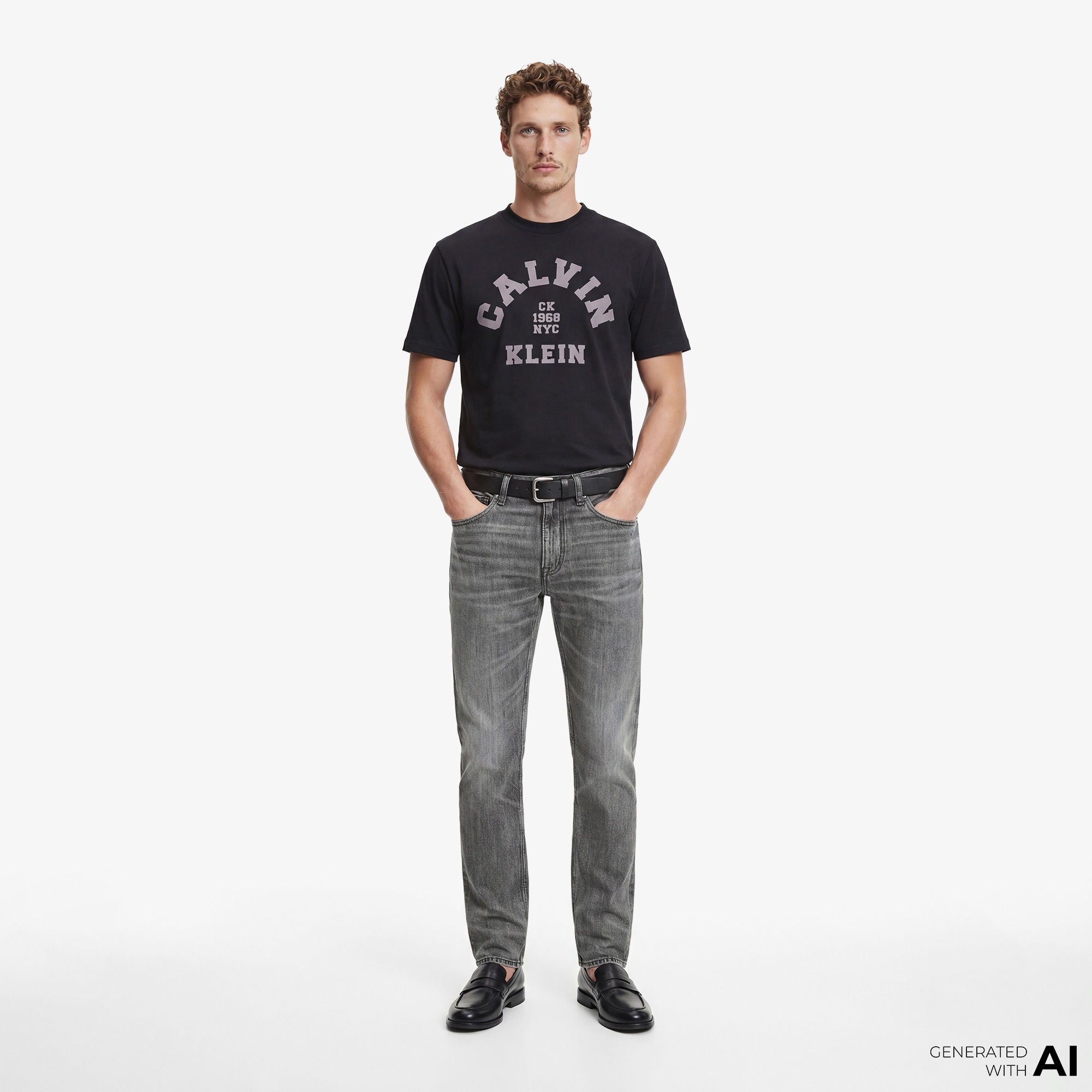Calvin Klein 20S College Graphic Erkek Siyah T-Shirt