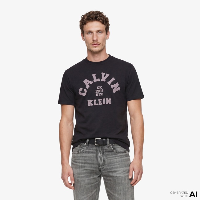  Calvin Klein 20S College Graphic Erkek Siyah T-Shirt