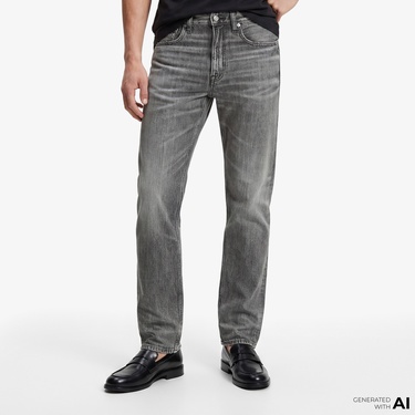  Calvin Klein 90S Straight Meteorite Tencel Erkek Gri Jean