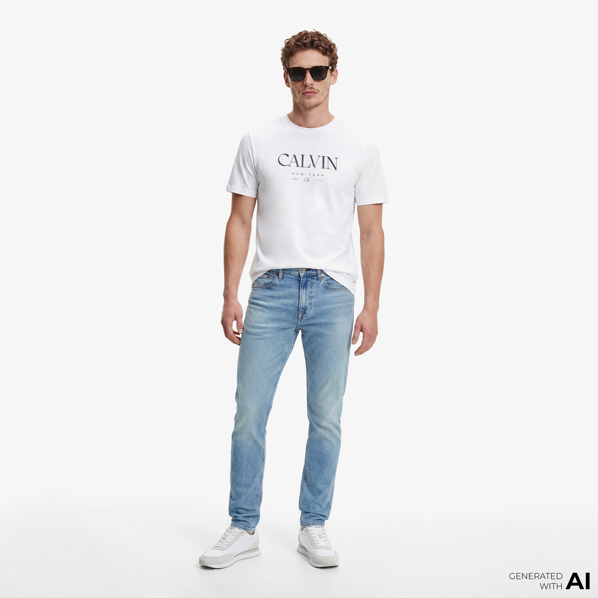 Calvin Klein 20S Graphic Erkek Beyaz T-Shirt